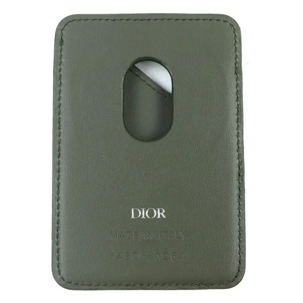 Christian Dior Saddle Logo Magnet Gravity Leather Card Holder Card Case